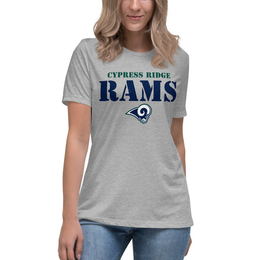 Cypress Ridge High School Rams Women's Heather Grey T-shirt 017