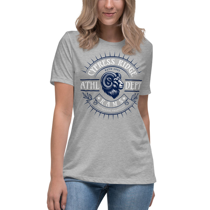 Cypress Ridge High School Rams Women's Heather Grey T-shirt 201