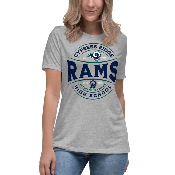 Cypress Ridge High School Rams Women's Heather Grey T-shirt 218