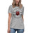 Student wearing Del Valle High School Cardinals Women's Heather Grey T-shirt 201