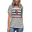 Student wearing Del Valle High School Cardinals Women's Heather Grey T-shirt 235