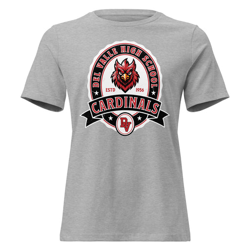 Del Valle High School Cardinals Women's Heather Grey T-shirt 212