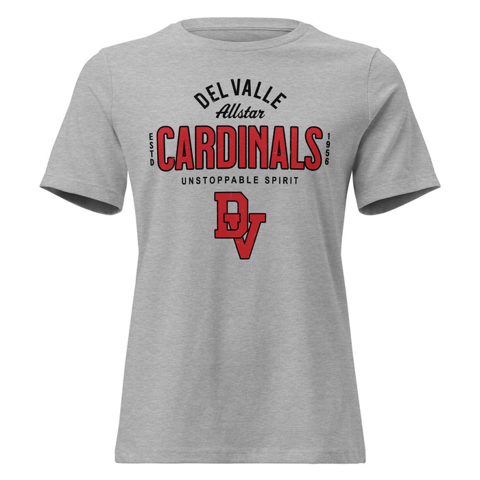 Del Valle High School Cardinals Women's Heather Grey T-shirt 040