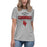 Student wearing Del Valle High School Cardinals Women's Heather Grey T-shirt 040