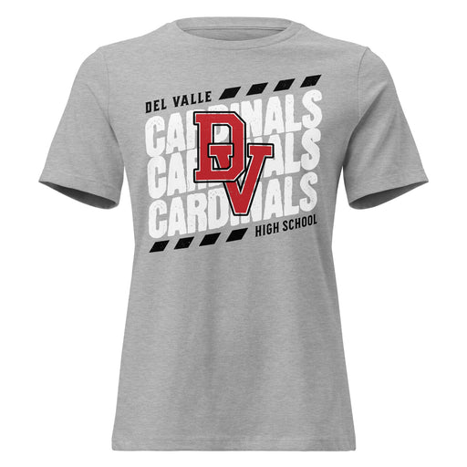 Del Valle High School Cardinals Women's Heather Grey T-shirt 223