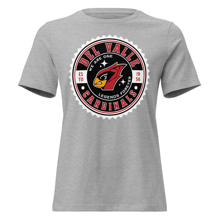 Del Valle High School Cardinals Women's Heather Grey T-shirt 203