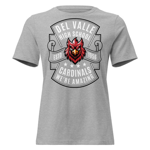 Del Valle High School Cardinals Women's Heather Grey T-shirt 207