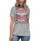 Student wearing Del Valle High School Cardinals Women's Heather Grey T-shirt 237