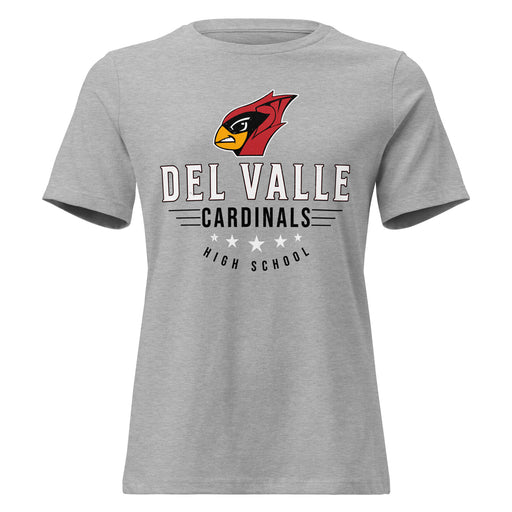 Del Valle High School Cardinals Women's Heather Grey T-shirt 217