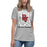 Woman wearing Del Valle High School Cardinals Women's Heather Grey T-shirt 236