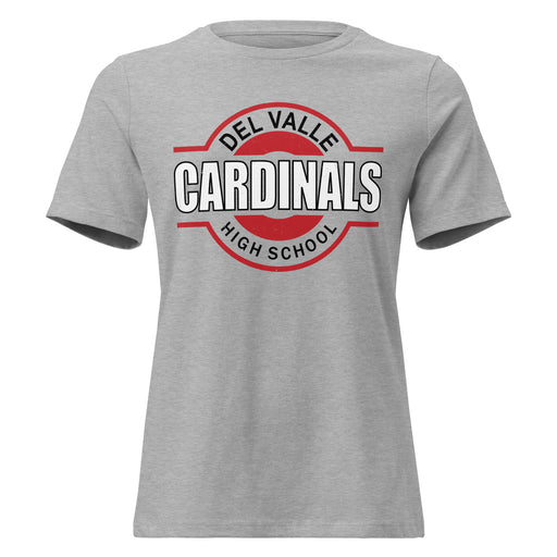 Del Valle High School Cardinals Women's Heather Grey T-shirt 011