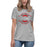 Woman wearing Del Valle High School Cardinals Women's Heather Grey T-shirt 011