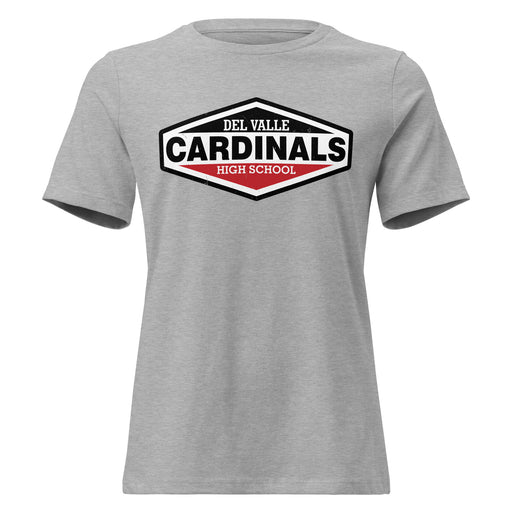 Del Valle High School Cardinals Women's Heather Grey T-shirt 009