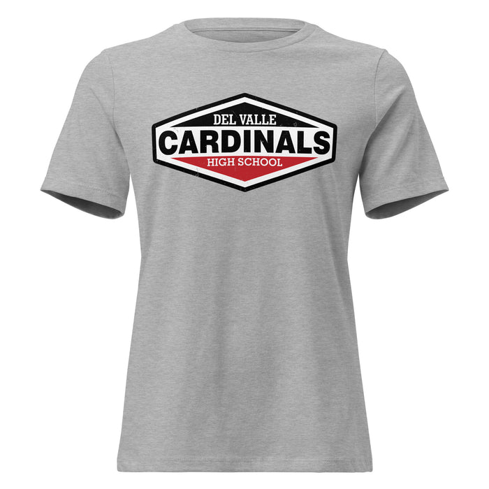 Del Valle High School Cardinals Women's Heather Grey T-shirt 009