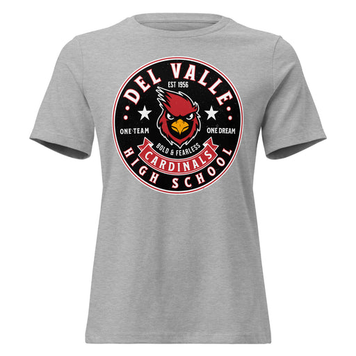 Del Valle High School Cardinals Women's Heather Grey T-shirt 215