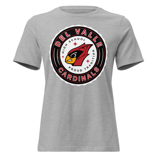 Del Valle High School Cardinals Women's Heather Grey T-shirt 216