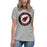 Woman wearing Del Valle High School Cardinals Women's Heather Grey T-shirt 216