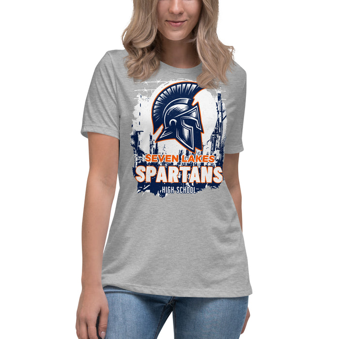 Seven Lakes High School Spartans Grey Women's T-shirt 202