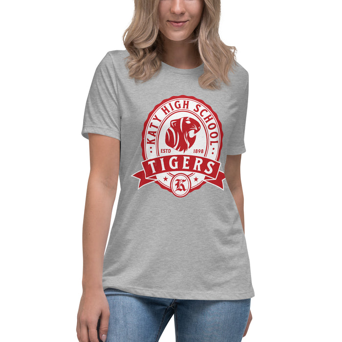 Student wearing Katy High School Tigers Women's Relaxed Fit T-shirt 212