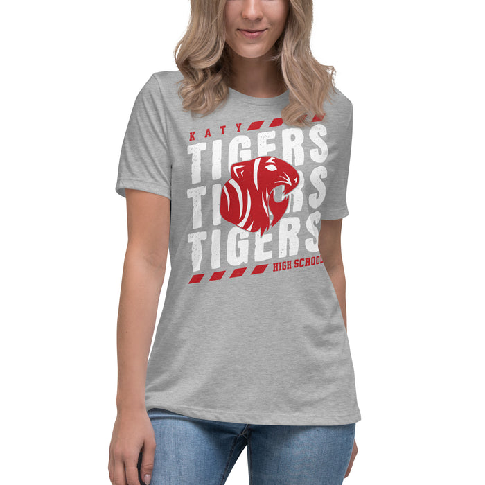 Student wearing Katy High School Tigers Women's Relaxed Fit T-shirt 223
