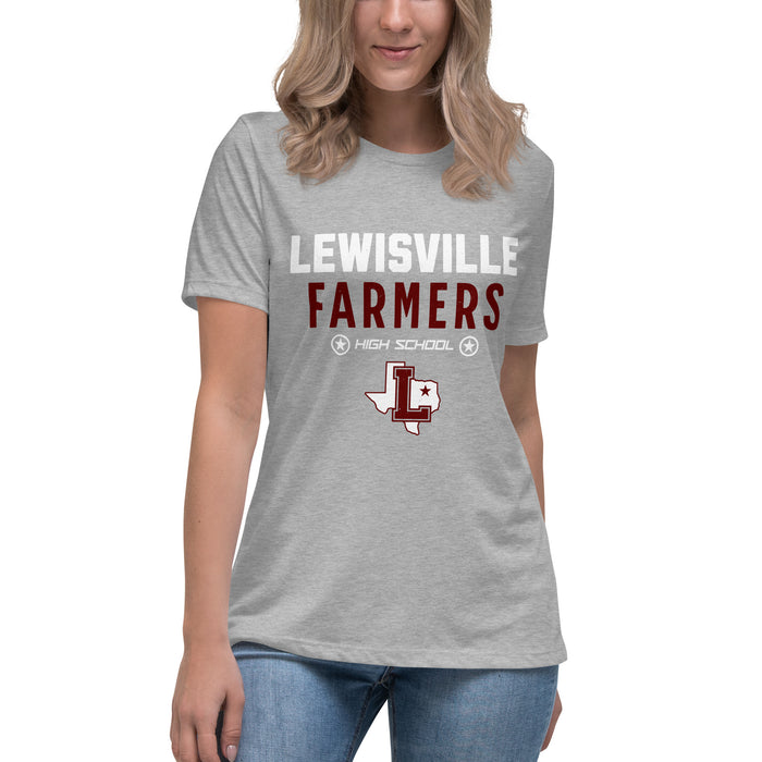 Student wearing Lewisville High School Farmers Women's Relaxed Fit T-shirt 003