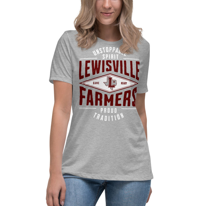 Student wearing Lewisville High School Farmers Women's Relaxed Fit T-shirt 210