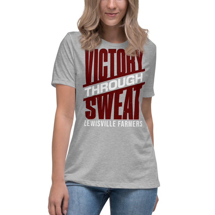 Student wearing Lewisville High School Farmers Women's Relaxed Fit T-shirt 241