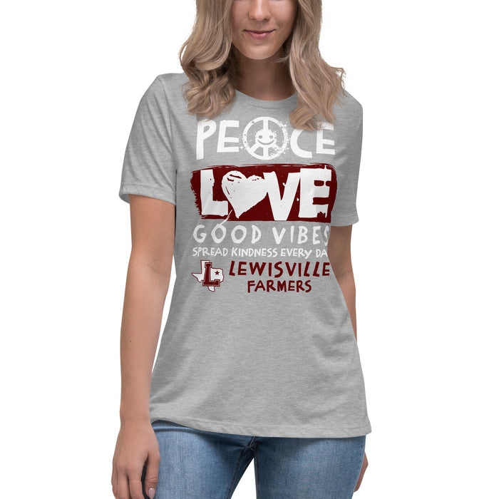 Student wearing Lewisville High School Farmers Women's Relaxed Fit T-shirt 240