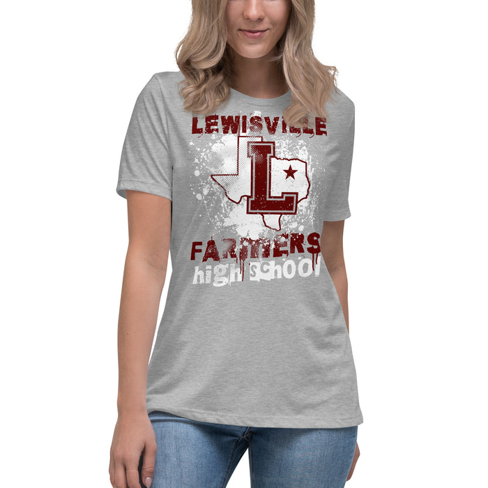 Front view of Lewisville High School Farmers Women's Relaxed Fit T-shirt 205