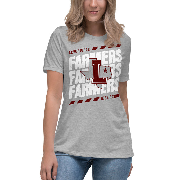 Student wearing Lewisville High School Farmers Women's Relaxed Fit T-shirt 223