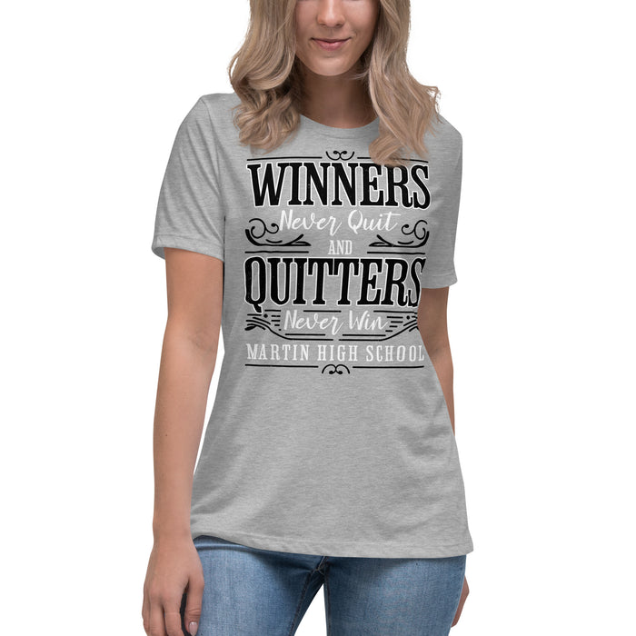 Student wearing Martin High School Warriors Women's Relaxed Fit T-shirt 237