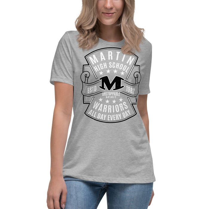 Student wearing Martin High School Warriors Women's Relaxed Fit T-shirt 207