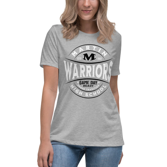 Young lady wearing Martin High School Warriors Women's Relaxed Fit T-shirt 218