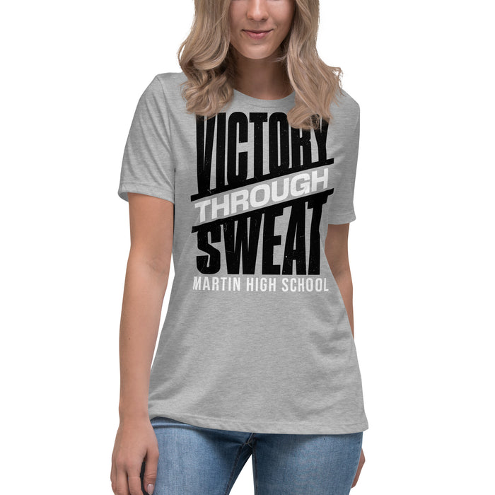 Student wearing Martin High School Warriors Women's Relaxed Fit T-shirt 241