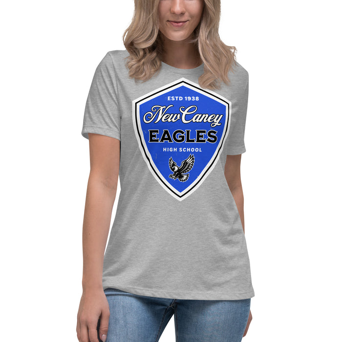 Student wearing New Caney High School Eagles Women's Relaxed Fit T-shirt 225