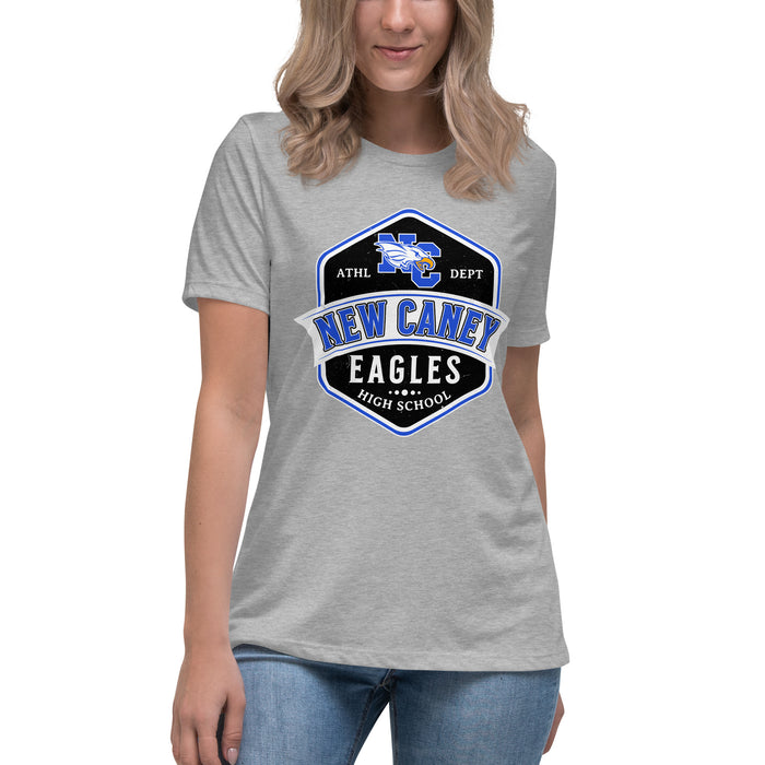 Student wearing New Caney High School Eagles Women's Relaxed Fit T-shirt 209