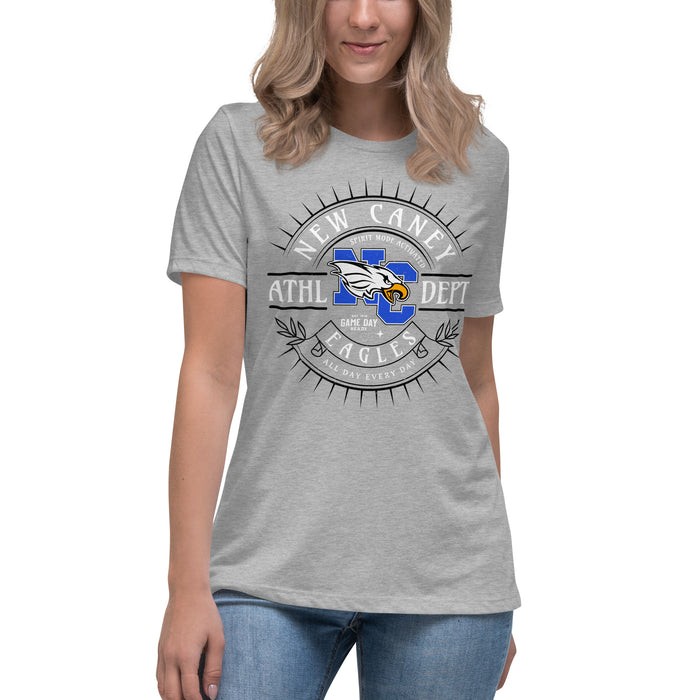 Student wearing New Caney High School Eagles Women's Relaxed Fit T-shirt 201