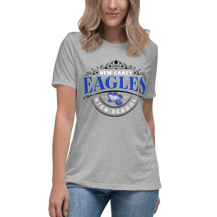 Student wearing New Caney High School Eagles Women's Relaxed Fit T-shirt 211