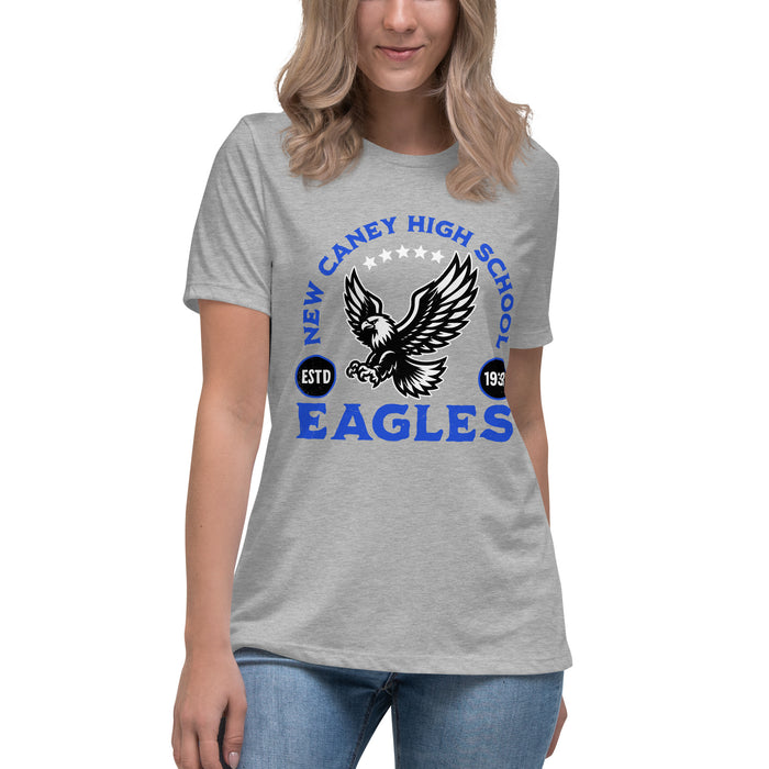 Student wearing New Caney High School Eagles Women's Relaxed Fit T-shirt 208
