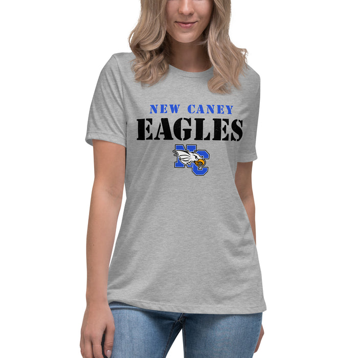 Student wearing New Caney High School Eagles Women's Relaxed Fit T-shirt 017