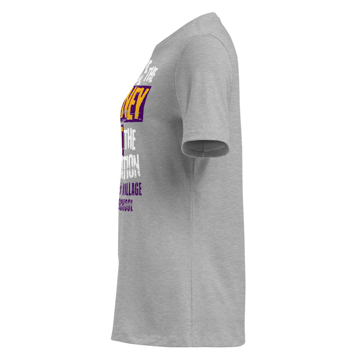 Side view of Jersey Village High School Falcons Women's Relaxed Fit T-shirt 232