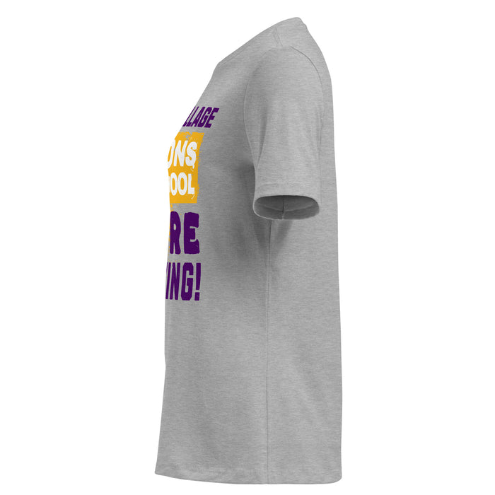 Side view of Jersey Village High School Falcons Women's Relaxed Fit T-shirt 231