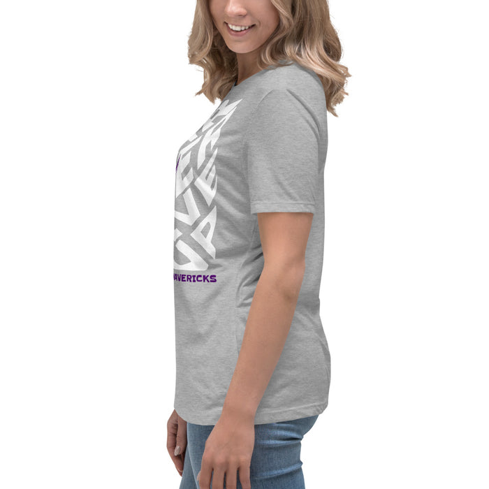 Side view of Morton Ranch High School Mavericks Women's Relaxed Fit T-shirt 236
