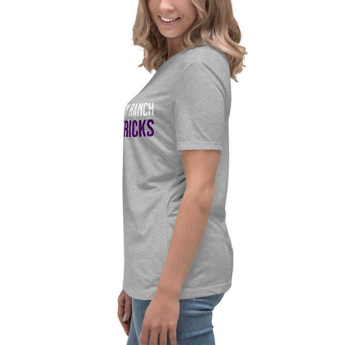 Side view of Morton Ranch High School Mavericks Women's Relaxed Fit T-shirt 200