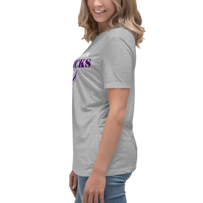 Side view of Morton Ranch High School Mavericks Women's Relaxed Fit T-shirt 017