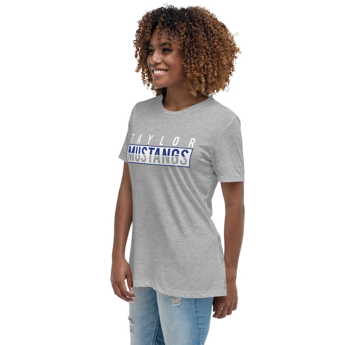 Side view of Taylor High School Mustangs Women's Grey T-shirt 031