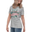 Side view of The Woodlands High School Highlanders Athletic Grey Women's T-shirt 205