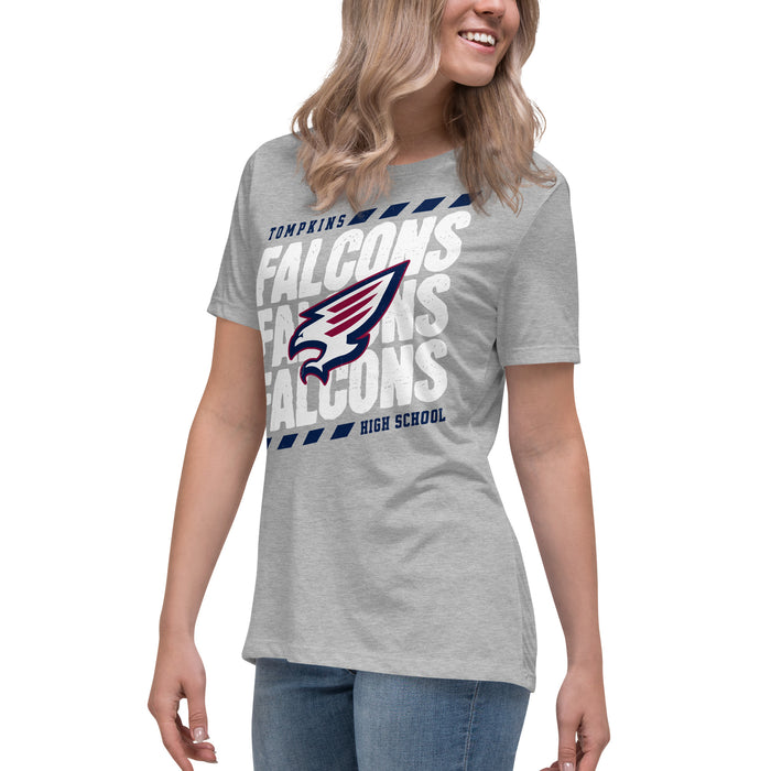 Side view of Tompkins High School Falcons Women's Grey T-shirt 223