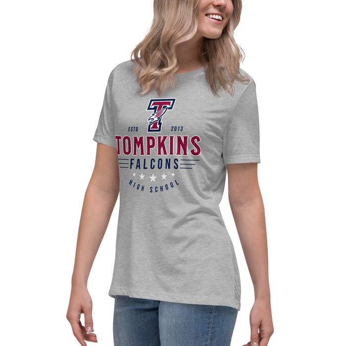 Side view of Tompkins High School Falcons Women's Grey T-shirt 217