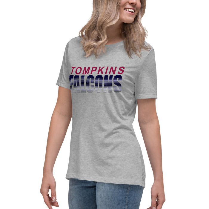 Side view of Tompkins High School Falcons Women's Grey T-shirt 024